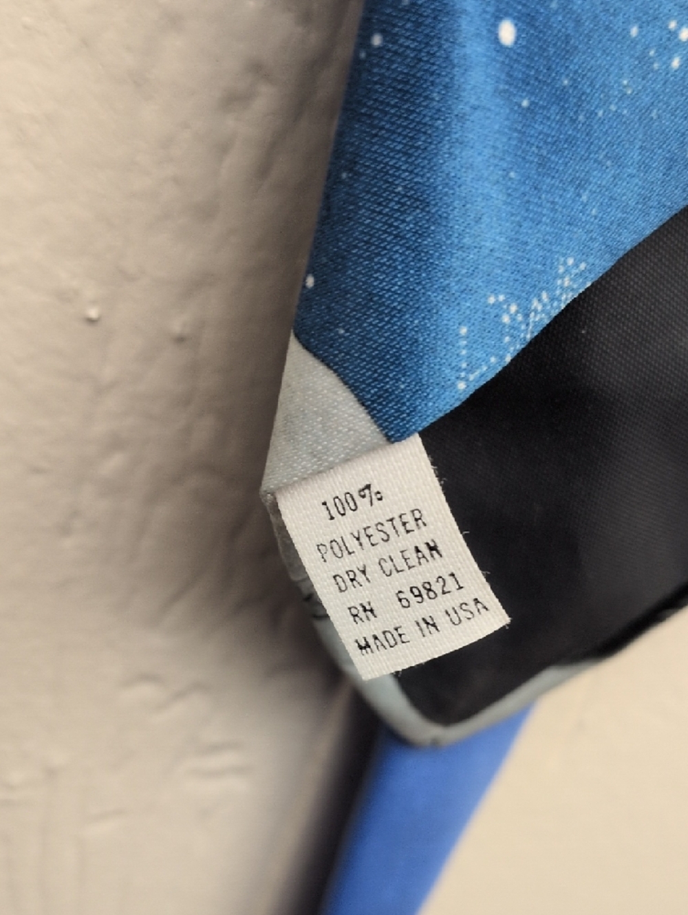 Star Trek Crew 1993 / Ralph Marlin Blue Novelty Tie with White Speckle Pattern - Picture 4 of 5